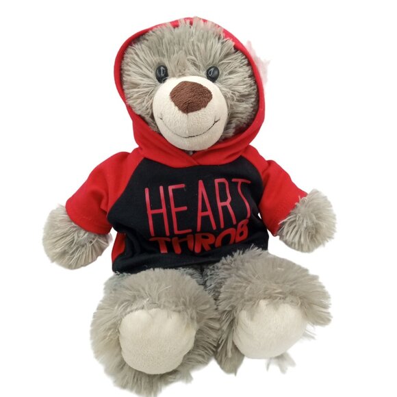 Dan Dee Heart Throb Teddy Bear Red Black Hoodie 12 In Valentines Gift Soft Plush - Picture 1 of 15